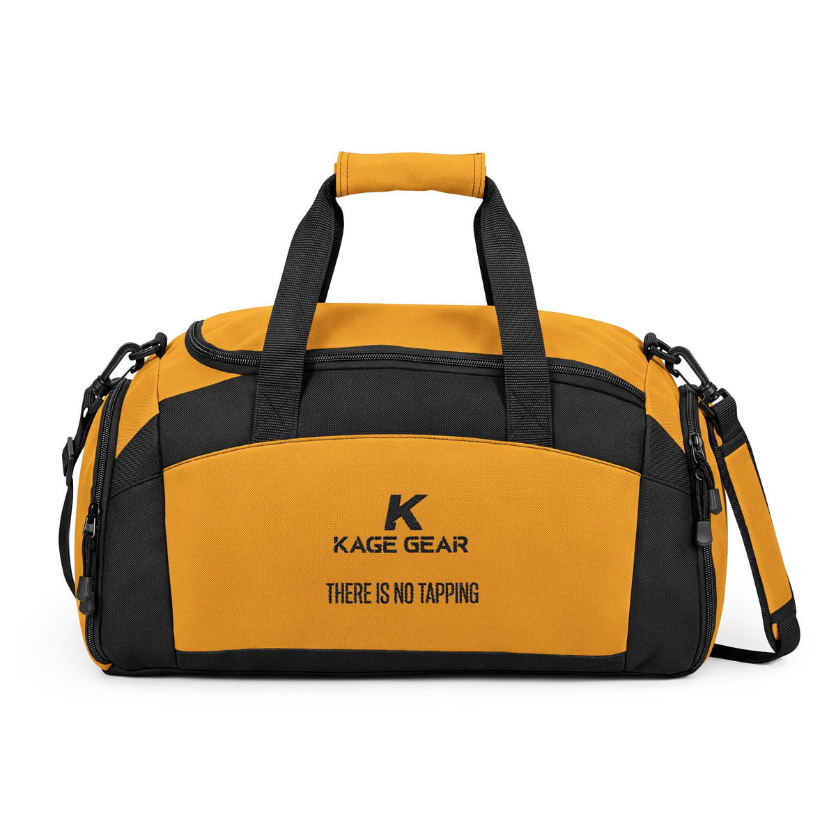 Kage Gear 'There Is No Tapping' Yellow Black Gym Bag — Durable Sports & Travel Duffel