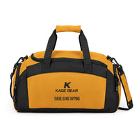 Kage Gear 'There Is No Tapping' Yellow Black Gym Bag — Durable Sports & Travel Duffel