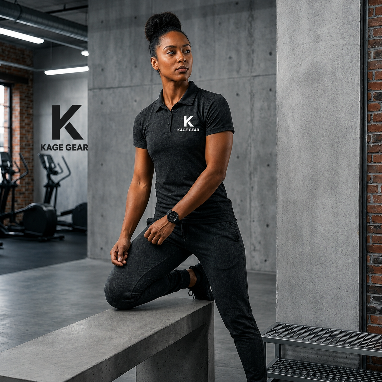 Female athlete in Kage apparel